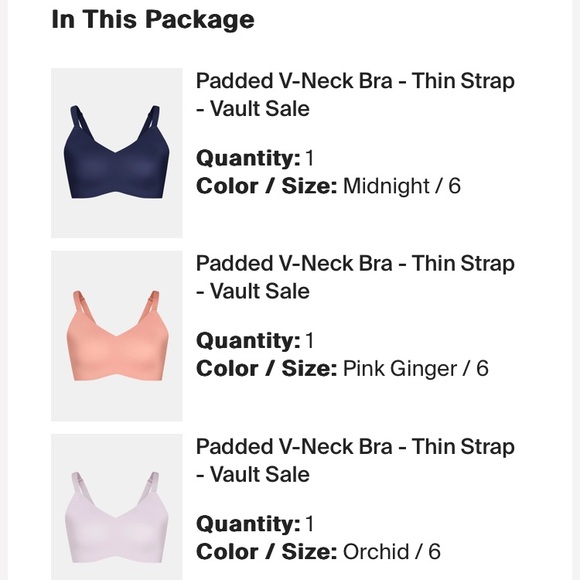 Brand new Knix wireless v-neck thin strap padded bra - size 6 orchid - Picture 9 of 14